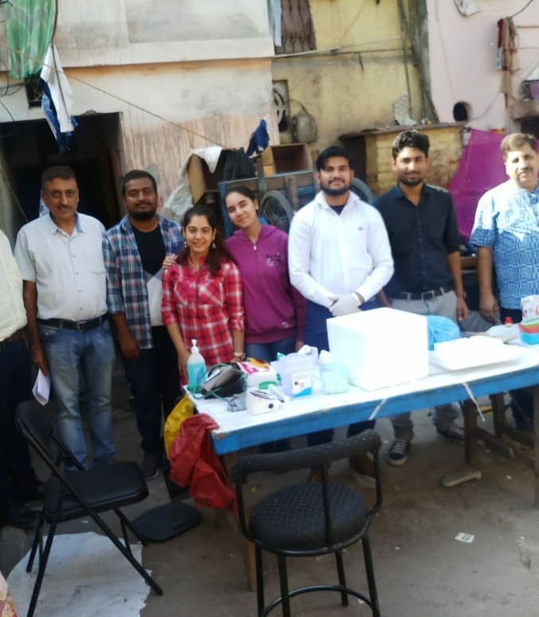 Our volunteer team at a community health camp
